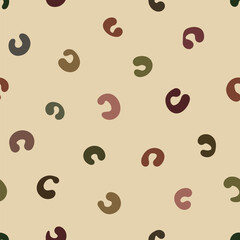 Obraz premium Seamless abstract pattern with delicately spaced brushstroke loops in earthy warm tones on a soft cream background