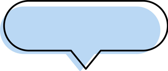 Cute blue speech bubble label frame, minimalist blank memo sticker