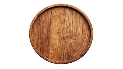 Wooden circle cutout with transparent png background for creative design projects.