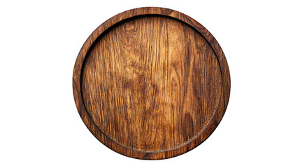 Wooden circle cutout with transparent png background for creative design projects.