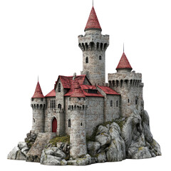 castle in the czech republic, white background