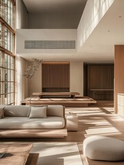 Elegant and modern interior design of living room area