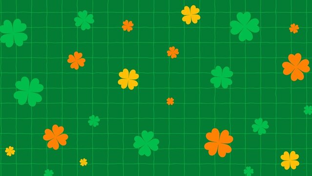 St Patricks Day Animated Green Clovers Background