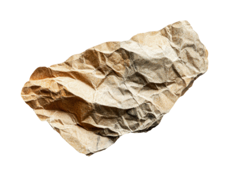 Natural crumpled paper texture design for creative projects, presentations, and artistic expressions in various applications, cut out