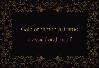 vintage background with classic golden floral frame