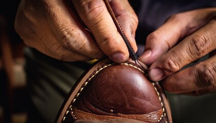 Fototapeta premium The beauty of bespoke shoes lies in their detail. 