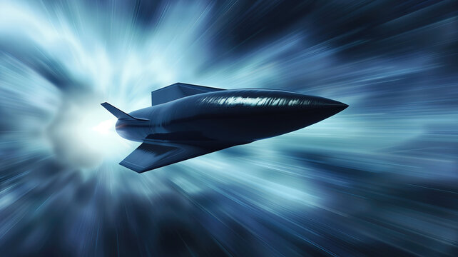 hypersonic missile in high speed flight.