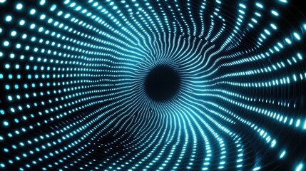 Fototapeta premium Stunning Visual of a Hypnotic Blue Tunnel with Radiating Dots and Dynamic Patterns