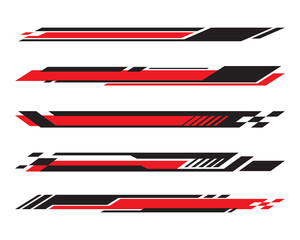 Side car body vector stripes decal. Vehicle vector decal stripes for the both parts 0201