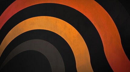 Obraz premium Abstract Waves of Orange and Black Reflecting Artistic Design Elements