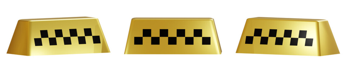Taxi light boxes without background. 3D render.