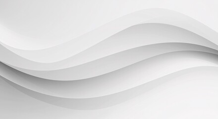 Fototapeta premium Elegant, minimalist abstract background featuring smooth, flowing wavy lines in shades of white and gray