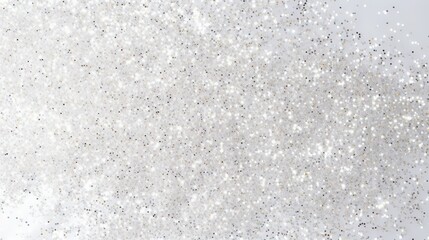 Obraz premium White glittery background with silver sparkles for festive or party design, illustration, white color palette, high resolution, highly detailed, and highly contrasted. 