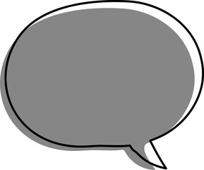 gray hand-drawn speech bubble