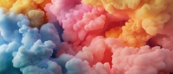 Obraz premium Colorful Swirling Clouds of Pastel Hues Create a Dreamy Abstract Landscape Suitable for Artistic and Creative Applications
