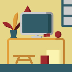 Simple desk illustartion