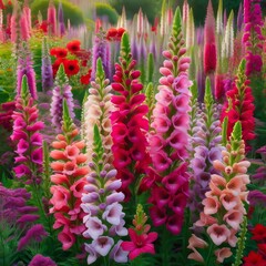 Penstemons are perennial plants with tubular flowers in bright c