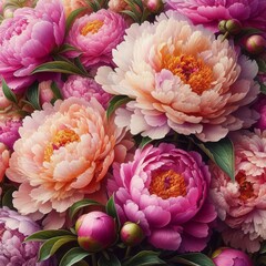 Peonies are herbaceous perennials or woody shrubs with large oft