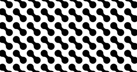 Seamless pattern with black and white dots on a white background
