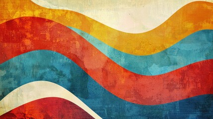 Colorful Waves in Warm Tones with Textured Background Effect