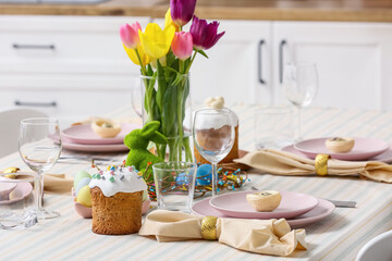 Beautiful table served for Easter celebration