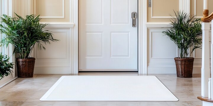 Aging-friendly interior design accessible entryway with nonslip flooring bright atmosphere