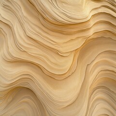 Fototapeta premium Unique Wave Patterns in Golden Sandstone Formations at a Desert Location Under Sunlight During the Day