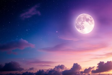 Night Sky Moonlit Clouds