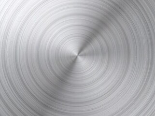 Obraz premium A shiny silver surface with a repeating circular pattern emanating from a central point, creating a visual texture of light and shadow.