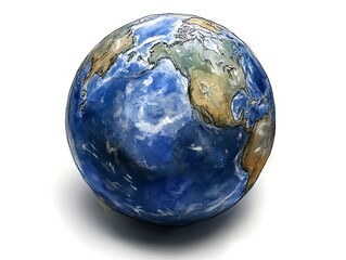 Obraz premium Artistic Earth globe with watercolor design on white backdrop