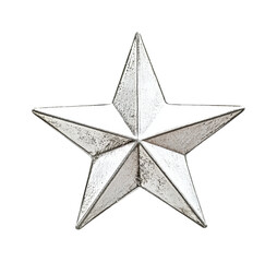 Obraz premium Decorative silver star for home decor and festive occasions, suitable for various themes and settings, cut out