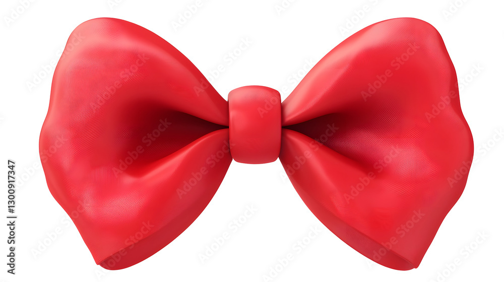 Poster elegant 3d rendered luxurious red satin bow with a glossy finish tied in a symmetrical shape on a tr