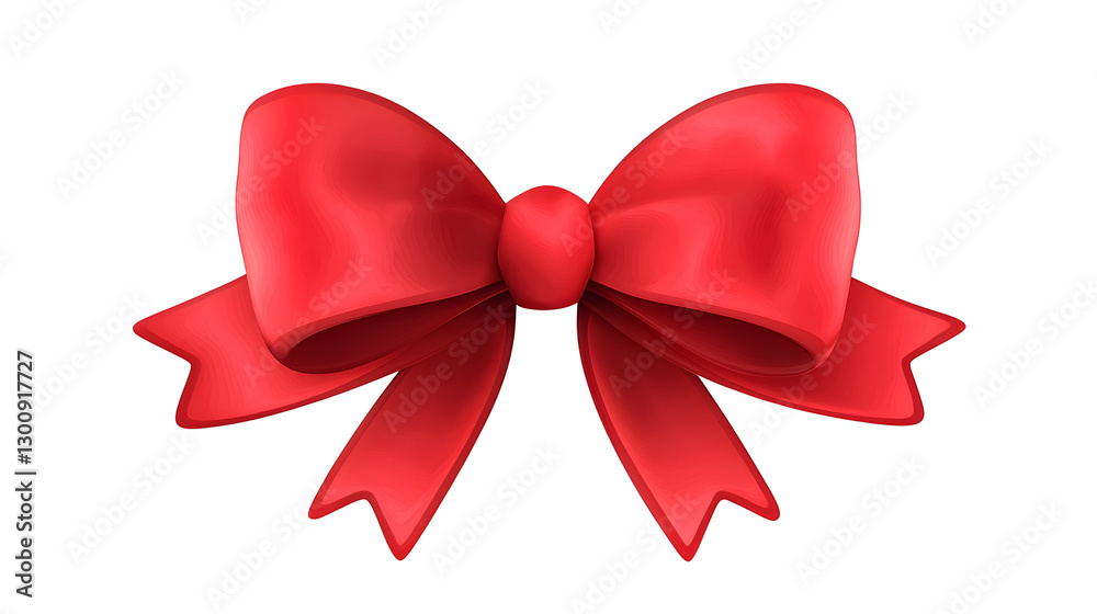 Poster charming 3d red bow with a festive looping style symbolizing and elegance tied in a classic format w