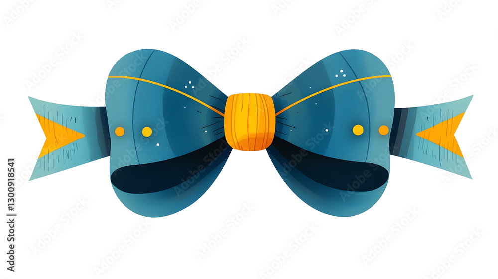 Poster Charming 3D blue bow with a festive touch tied in a classic looping style symbolizing and elegance  Transparent background cutout format for various design uses