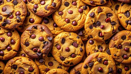 Delicious Chocolate Chip Cookies Top View - Gourmet Treats