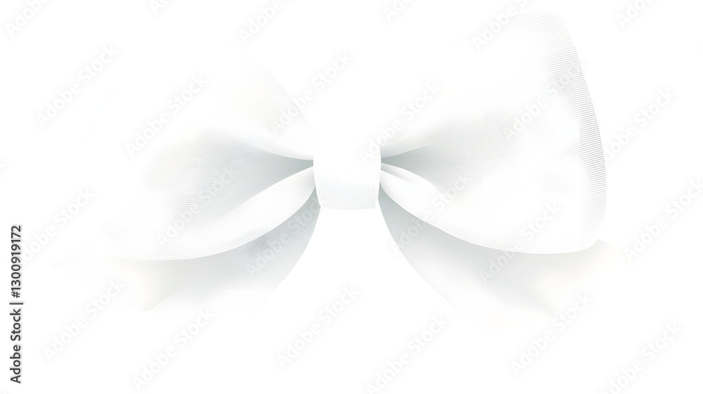 Poster Charming 3D white bow with a festive touch tied in a classic looping style symbolizing elegance and simplicity  Transparent background cutout format