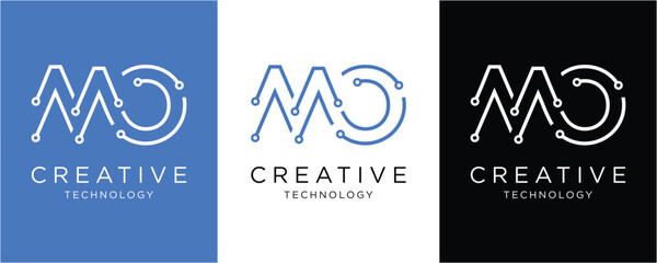 Modern and elegant initial MO vector logo template design for business and technology