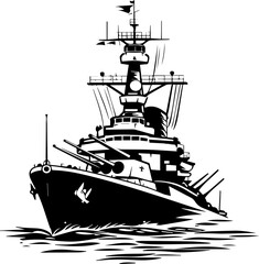 Battleship vector simple design illustration