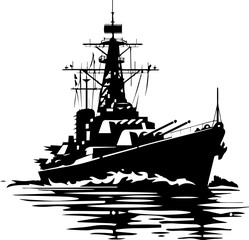 Battleship vector simple design illustration