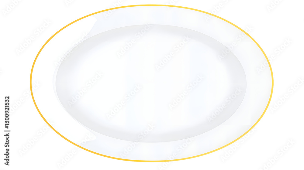 Poster elegant 3d of a classic round white plate with a slight shine and subtle shadow perfect for serving 