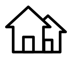icon of two houses representing home residential buildings real estate or housing services.
