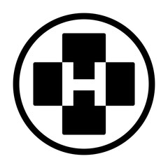 icon of a cross with the letter 