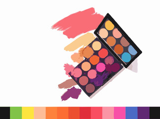 Colorful Makeup Palette Swatches Vector Background