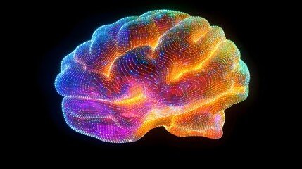 colorful brain neural network abstract art