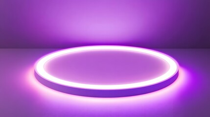 Fototapeta premium purple neon circle platform product display
