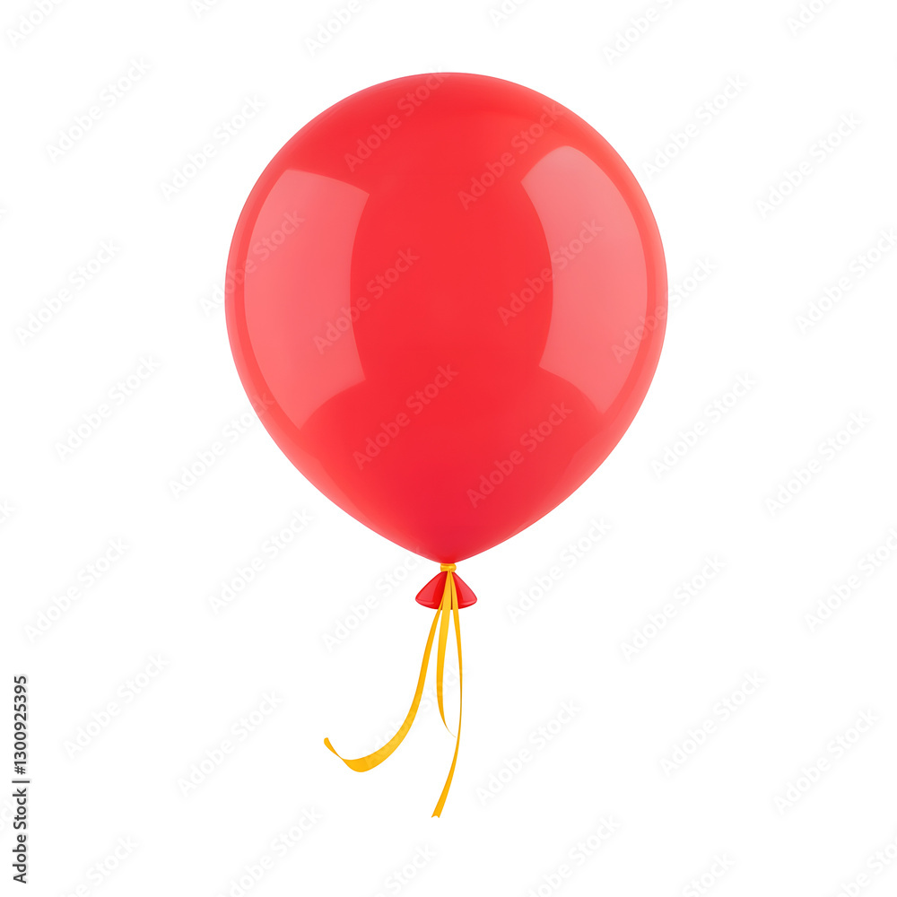 Aufkleber charming and inflated 3d red balloon with delicate ribbon tied at the base perfect for festive holid