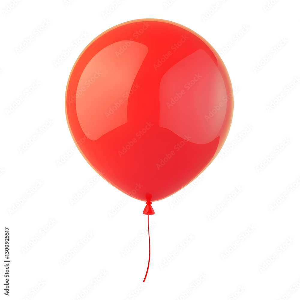 Poster Minimalist 3D red balloon with a semi transparent effect soft gradients and a floating appearance creating a light and airy feel  The balloon is isolated on a transparent background