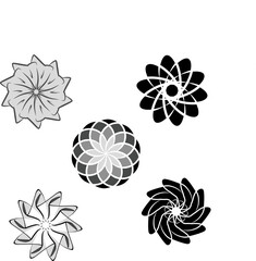 Fototapeta premium Abstract Geometric Floral Vector Illustration in Black and Gray for Modern Design.