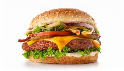 hamburger on white background
