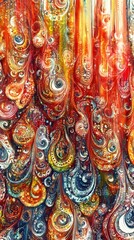 Fototapeta premium Liquid Abstract Art: A vibrant composition of abstract art that showcases flowing colorful paints, evoking a sense of movement and energy